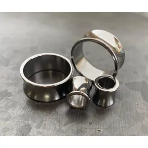 PAIR of Beautiful Steel Saddle Double Flare Tunnels/Plugs - Gauges 8g (3.2mm) thru 1" (25mm)