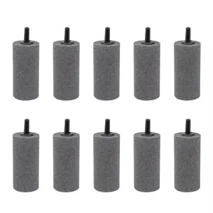 Air Stone 2 Inch Cylinder Diffuser for Fish Tank Aquarium Air Pump One Pack of 10pcs High-Quality Carborundum Material Healthier Water Circulation Pump