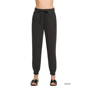 Zenana Drawstring Scuba Joggers with Pockets