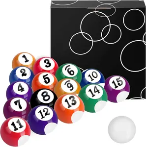 2.5cm/0.98inch Mini Billiard Balls Set 16 count 's Pool Balls for 's Table, Indoor   for , Adults