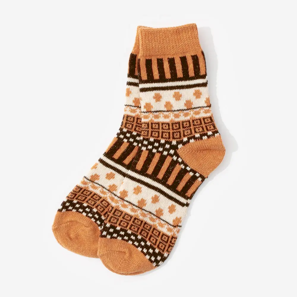 Women's Soft Polyester Cabin Socks, Burnt Orange, Fits Most Women