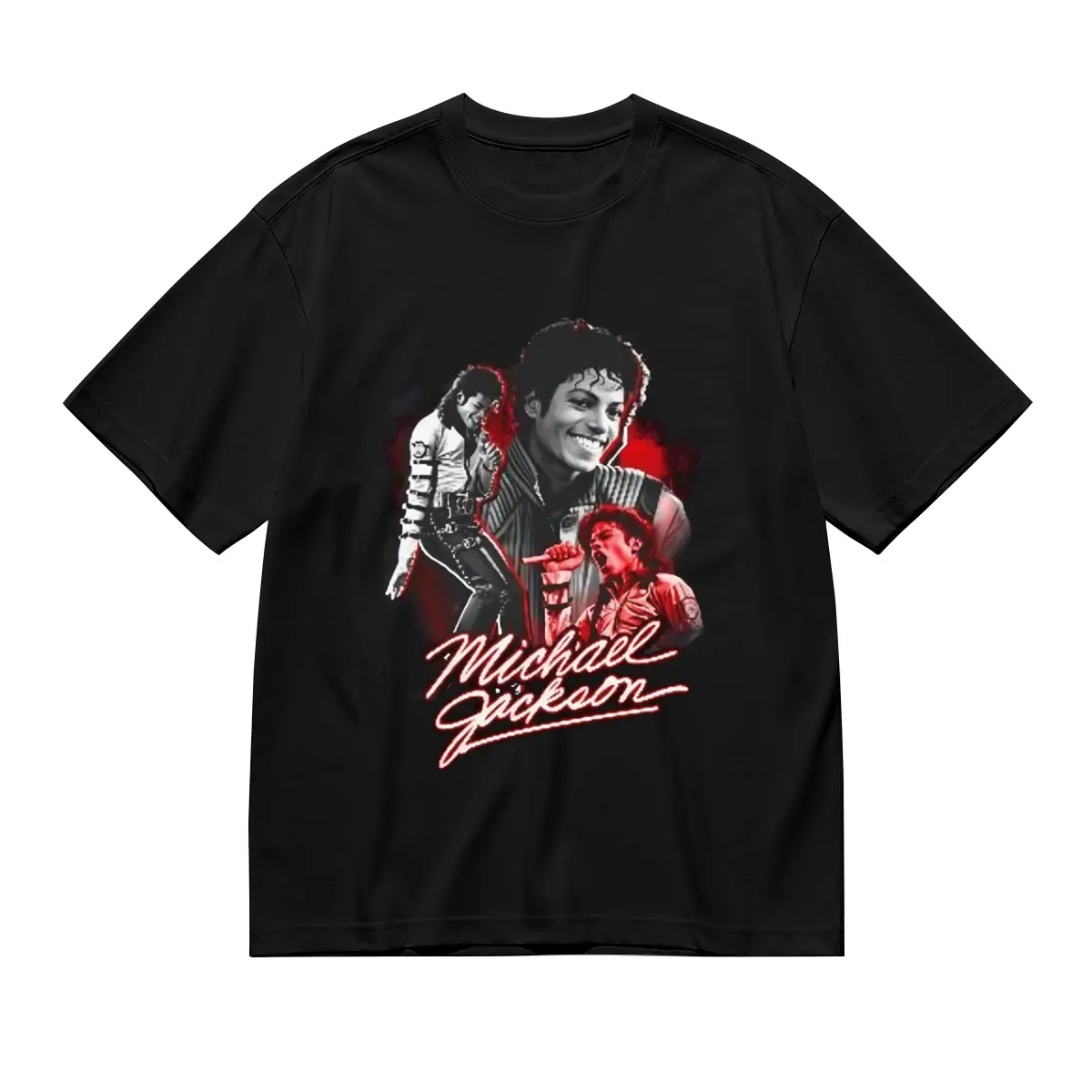 Michael Jackson Vintage Collage T-Shirt, King of Pop Retro Graphic Tee, 80s Pop Music Casual Cotton Shirt, MJ Fan Nostalgia Top