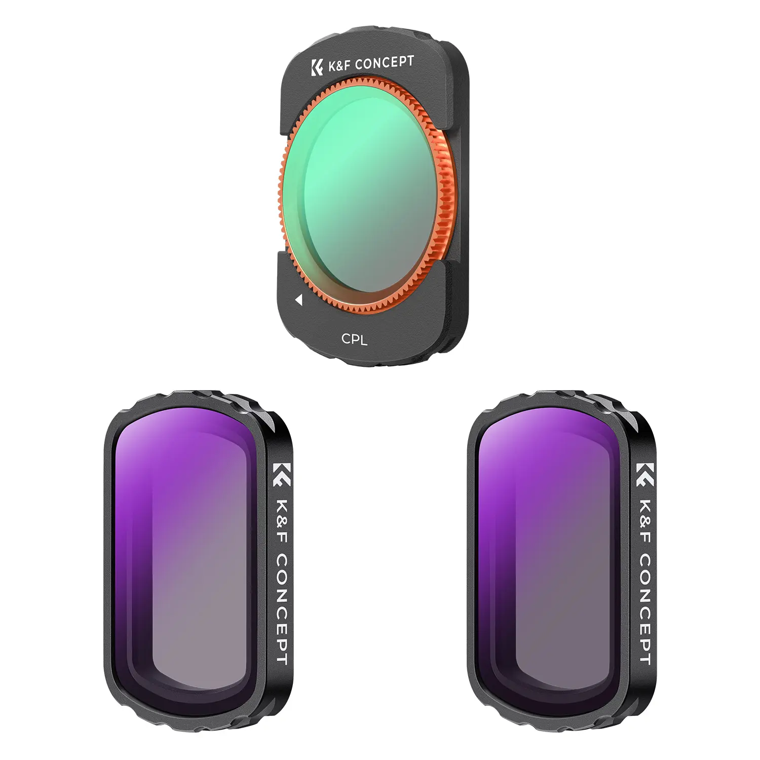 【K&F CONCEPT】Magnetic ND CPL Filters Set for DJI Osmo Pocket 3/XTRA Creator Combo -3 Pack(CPL+ND4+ND8), Multi-Coated Top Optical Glass Light Reduction Polarizer Filter
