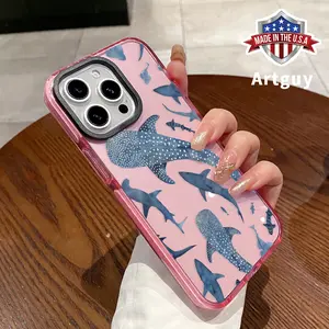 Phone Case for iPhone 16 Plus 15 Pro Max 14 13 12 11 Whale Shark Wonders Pattern Non-Yellowing Shockproof Soft Silicone Transparent Cover