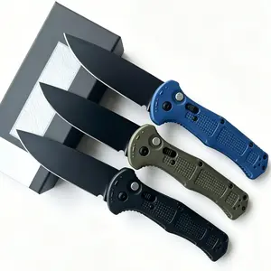 9070 Compact EDC Pocket Knife with D2 Steel Blade, Button Lock Folding Utility Tool, Non Slip Grip Handle for Camping Hiking Outdoor Adventure Daily Carry Gear