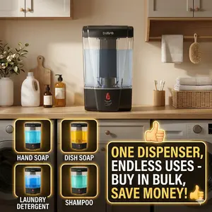 XL 600ml Wall-Mounted Automatic Soap Dispenser - Touchless IR Sensor, Mess-Free & 1-Year Battery Life SVAVO