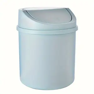 1pc Mini desktop trash bin Garbage Can office small bedside storage bin with lid cute bedroom car mounted small paper basket on the table
