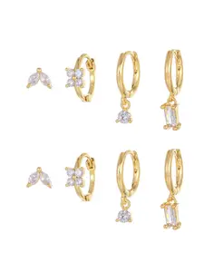 Women's Elegant Rhinestone Decorated Dangle Hoop Earrings & Stud Earrings, Exquisite Trendy Earrings, Fashionable Jewelry for Women for Daily & Party Decoration, Crystal Hoop Earrings