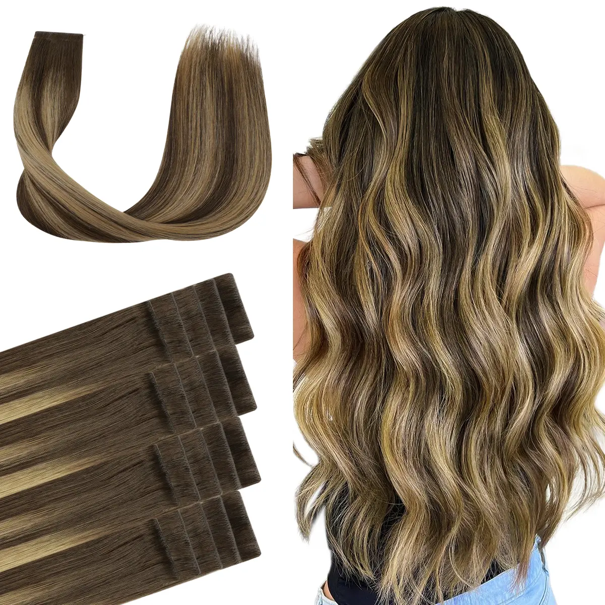 GOO GOO Invisi Edge Tape in Hair Extensions Straight Natural Remy Human Hair, 14inch-24inch 20pcs 50g, Seamless Injected Tape, Virgin Remy Hair, Natural Look summer hairstyles #summerwins #SummerFinds