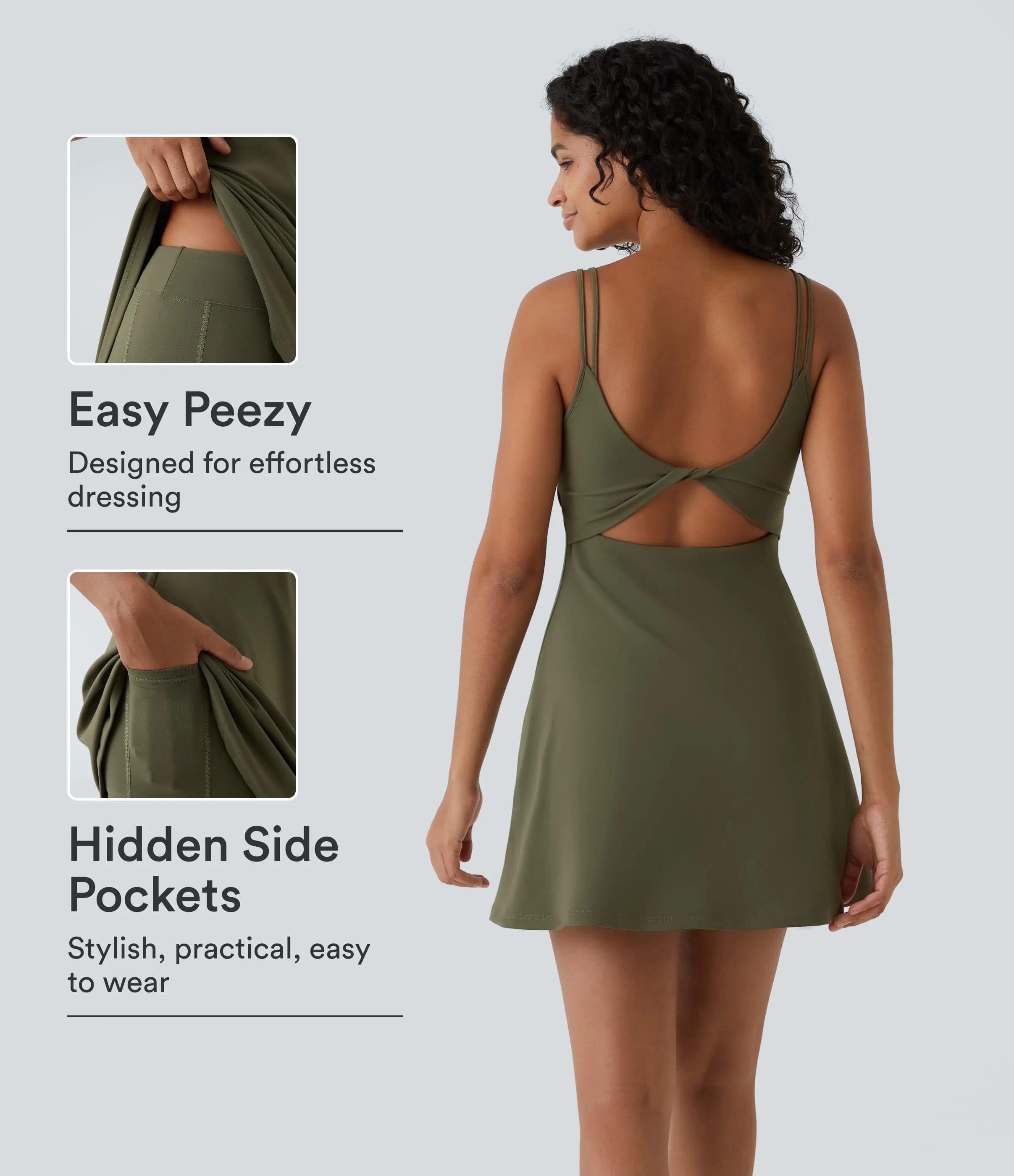 Halara SoftlyZero Plush Double Straps 2-Piece Pocket Slip Dance Active Dress A-D Cups Halara SoftlyZero Plush Double Straps 2-Piece Pocket Slip Dance Active Dress A-D Cups