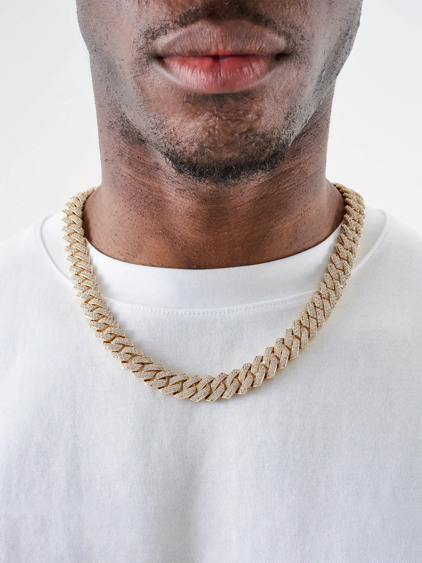 ICED CHICS 14MM diamond-shaped Cuban Link Design necklace, hip-hop jewelry accessory, Miami Cuban Link Chains, suitable for both men and women, street casual style, Cuban Link Necklace, Cuban Necklaces, Cuban Links Necklace