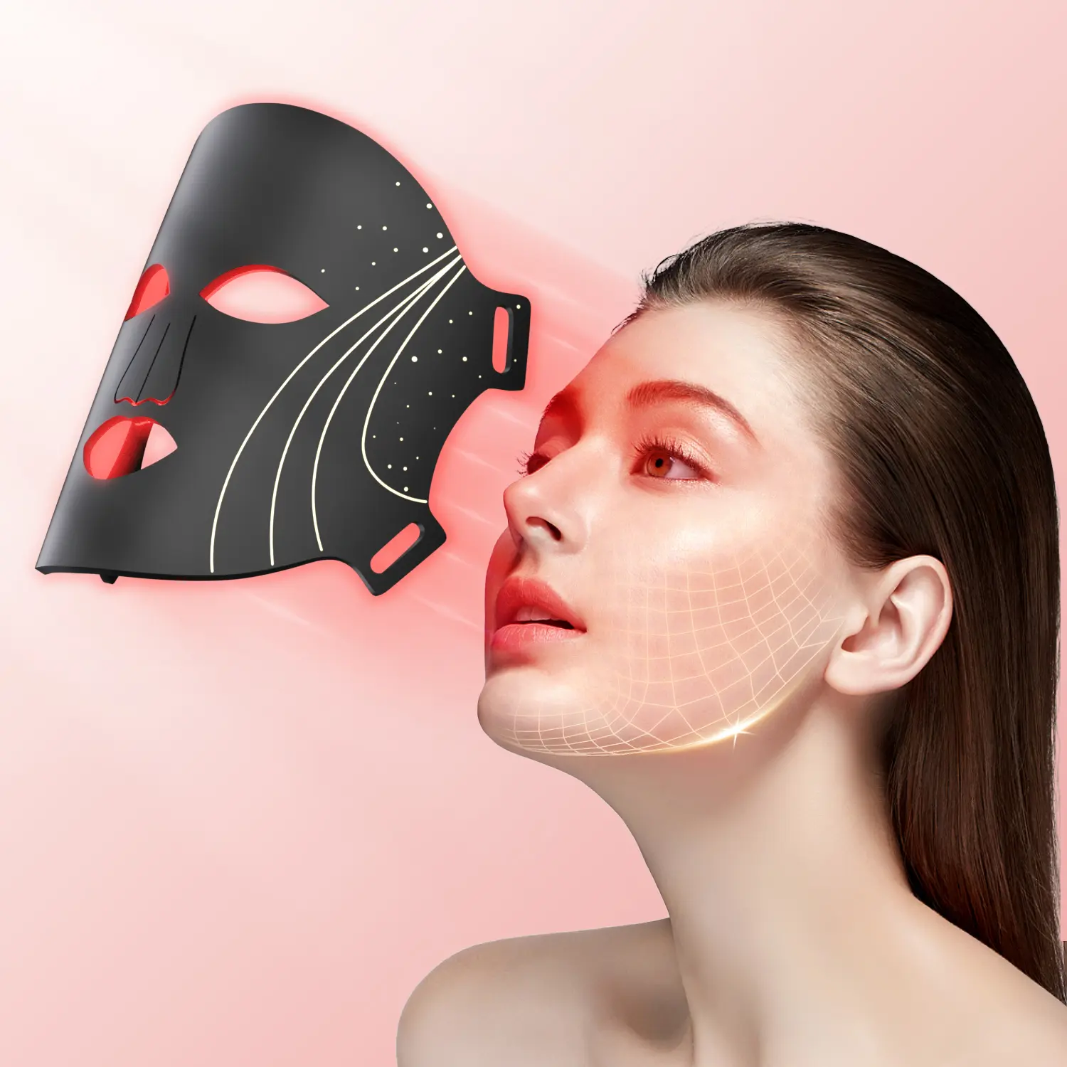 7-Color LED Photorejuvenation Mask - Rechargeable Silicone Therapy Tool for At Home Facial, Acne Prone Skin Repair & Brightening, Facial Beauty Wand, Silicone Therapy Tools, Led Mask