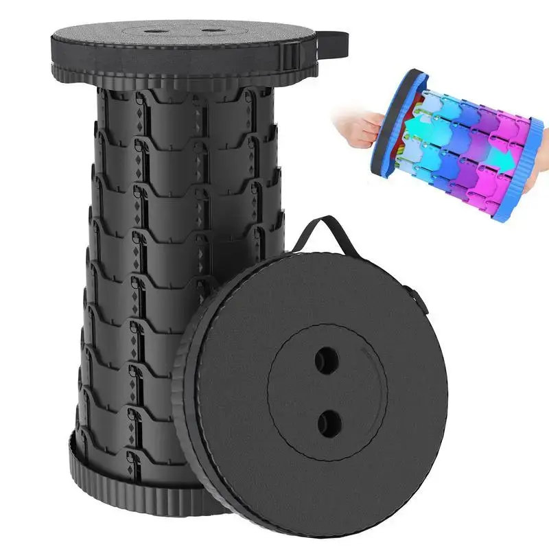 Upgraded Collapsible Stool,Portable Stools,Telescoping Stool, Max Load Capacity 450lbs,Suitable for Outdoor Picnic Camping Gardening Fishing Hiking BBQ Multi Purpose Foldable Practical Seating Solution Compact And Lightweight