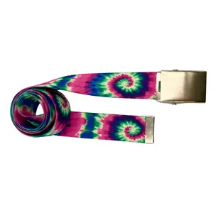 ColorfulChic Enchanted Tie Dye Belt - Unisex Small to Plus Size - Vibrant Tie-Dye Pattern with Multiple Buckle Options - Durable Polyester Webbing