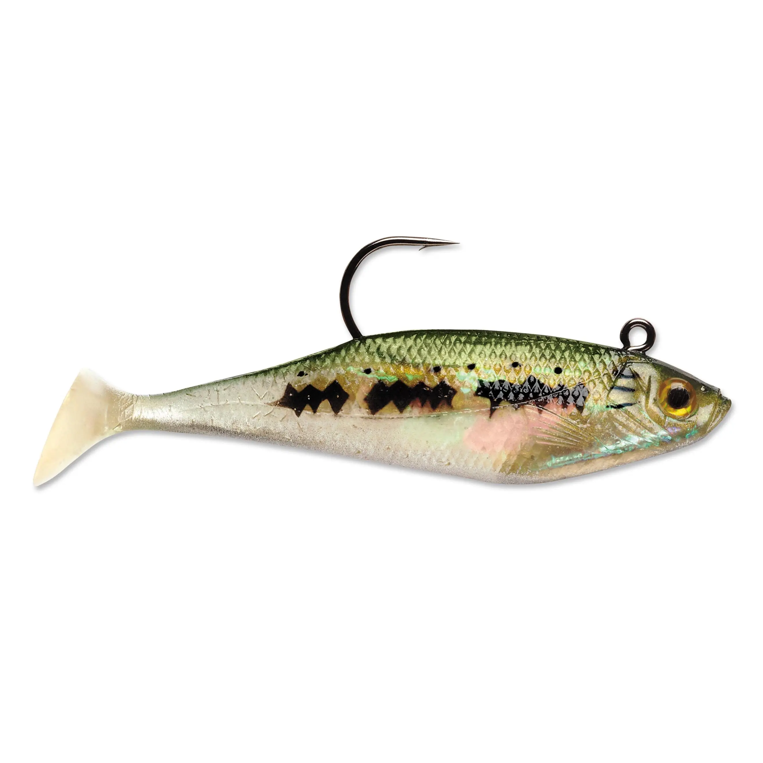 Paddle Tail Swimbaits, 3 Pack Pre-Rigged Soft Body Artificial Lures with Holographic Flash, Shad-Imitating Design, Internally Weighted for Bass Fishing