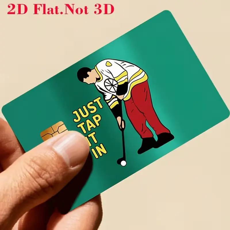 Just Tap It In Golf Credit Card Skin Sticker, Funny Golfer Card Cover, Golf Lover Debit Card Skin, Green Sports Bank Card Sticker