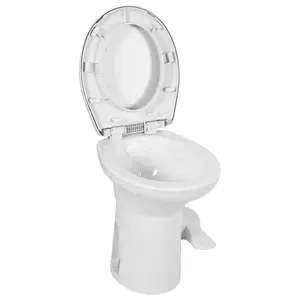OEDRO Portable Toilet Gravity Pedal Flush Enamel Bowl High Profile RV Travel Outdoor White OEDRO Portable Toilet Gravity Pedal Flush Enamel Bowl High Profile RV Travel Outdoor White