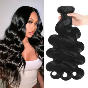 SDDRSRA Body Wave Human Hair Bundles 26 28 30 Inch 12A Unprocessed Brazilian Virgin Hair 1 3 4 Bundles Natural Black Color for Women Real Human Hair Deals Extensions