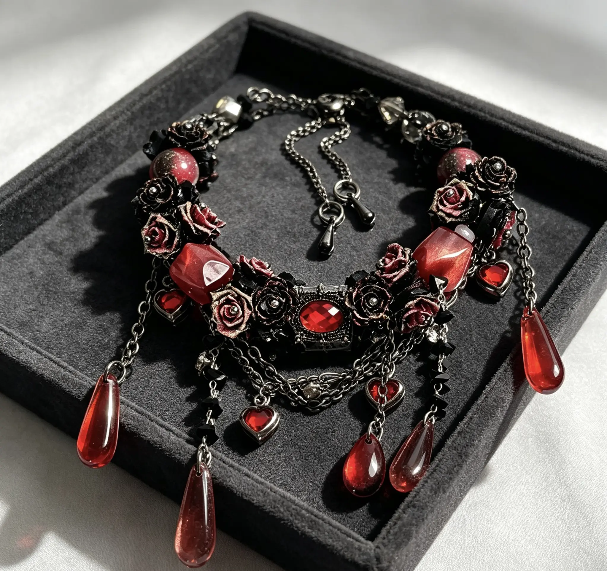 Female Wear Adjustable Size 2026 New Popular Floral Motif Heavy Layering Party-Ready Handmade Bracelet - Soft Rubber Flower Resin, Exquisite Glass Beaded
