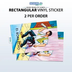 Loteria El Borracho rectangle vinyl sticker/skin