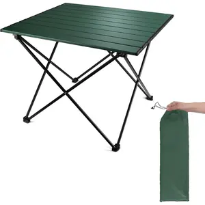 Portable Camping Side Table, Ultralight Aluminum Folding Beach Table with Carry Bag for Outdoor Cooking, Picnic, Camp, Boat, Travel