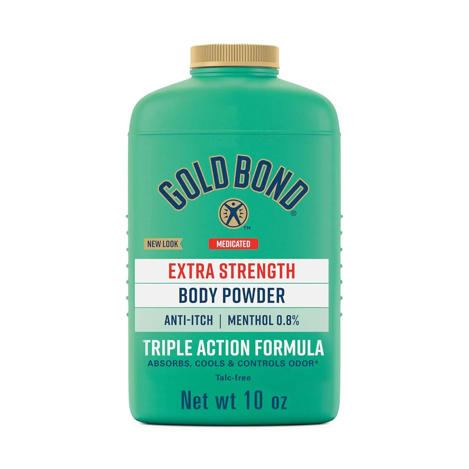 Gold Bond Medicated Body Powder, Extra Strength Talc-Free Formula for Cooling Itch Relief with Menthol 0.8%, 10 oz, Itch-Relieving, Single Item, Normal, Sweat Reduction Talcum Powder, All, Body Care, Cosmetic, Daily, Eczema, Gentle, Zinc Oxide