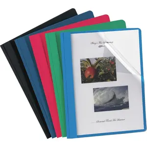 Clear Front Report Covers, Resume Cover, Presentation Cover, Assorted Colors, Letter Size, 25 per Box (55813EE)