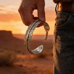 Vintage Silver Adjustable Feather Cuff Bangle Bracelets - Unisex Bohemian Costume Jewelry, 3D Feather Carving, Retro Twisted Texture, Antique Silver Plating, 16-22cm Size, Daily Wear, Exquisite Gift Packaging