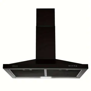 30 Inch 450 CFM Wall Mount Range Hood Stainless Steel Baffle Filters LED Light 3 Speed Exhaust Fan Easy Clean Quiet Brushed Metal USGD1775B Durable Motor Household Home Kitchen Appliances