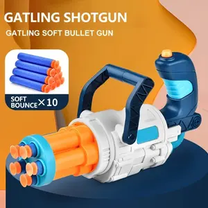 Outdoor Sports Children's Mini Gatling Nerf Toy Soft Bullet EVA Hand Parts CS Decompression Game Competition Durable Handheld Pneumatic Blasting