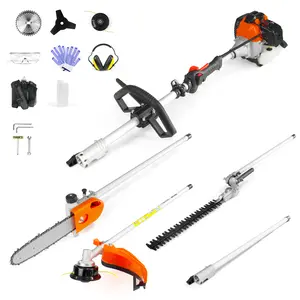 NEO-TEC BC520 52cc Powerful Weed Eater Gas Powered Weed Wacker  5 in 1 Multi Functional Trimming Tools 2-Stroke Gas String Trimmer, Hedge Trimmer, Brush Cutter, Pole Saw Chainsaw Pruner with Extension Pole
