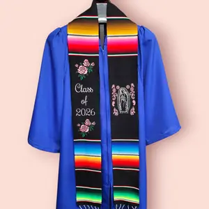 Class of 2026 Virgen/Roses Mexican Sarape Graduation Stole