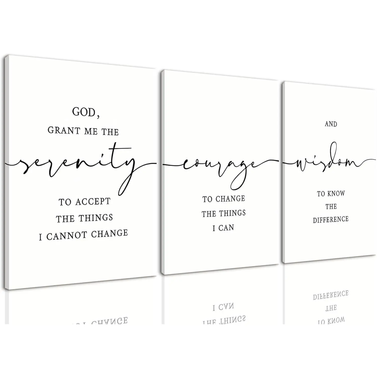 3 Piece Christian Scripture Canvas Wall Art Serenity Prayer Jesus Wall Art Bible Decor Verse God Grant Me the Serenity Religious Art Prints for Living Room Bedroom Church 16"x24"