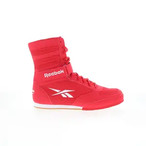 Reebok Boxing HI Mens Red Mesh Lace Up Athletic Boxing Shoes