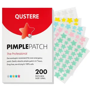 QUSTERE Pimple Patches for Face Hydrocolloid Acne Patches  Versitile Cute Star Zit Covers  Spot Stickers Mild and non-irritating Patches 5 Color 3 Sizes (10mm, 12mm & 14mm) |200/400 pcs Skincare  Skin Repair Salicylic Tea Tree