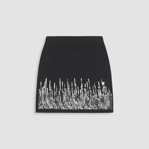 Cider [size 2-26] Sequin Fire Mid Waist Knitted Mini Skirt SwimWeek