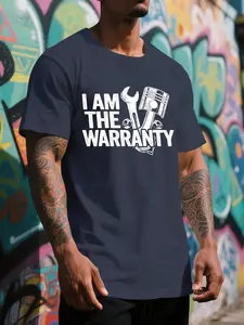 Men's Regular Fit Letter Print Round Neck Graphic Tee, Casual Short Sleeve T-shirt for Daily Wear, Men's Top for All Seasons