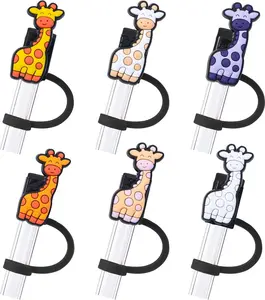 Playful Giraffe Lover’s Tumbler Accessory – 10mm Silicone Straw Topper