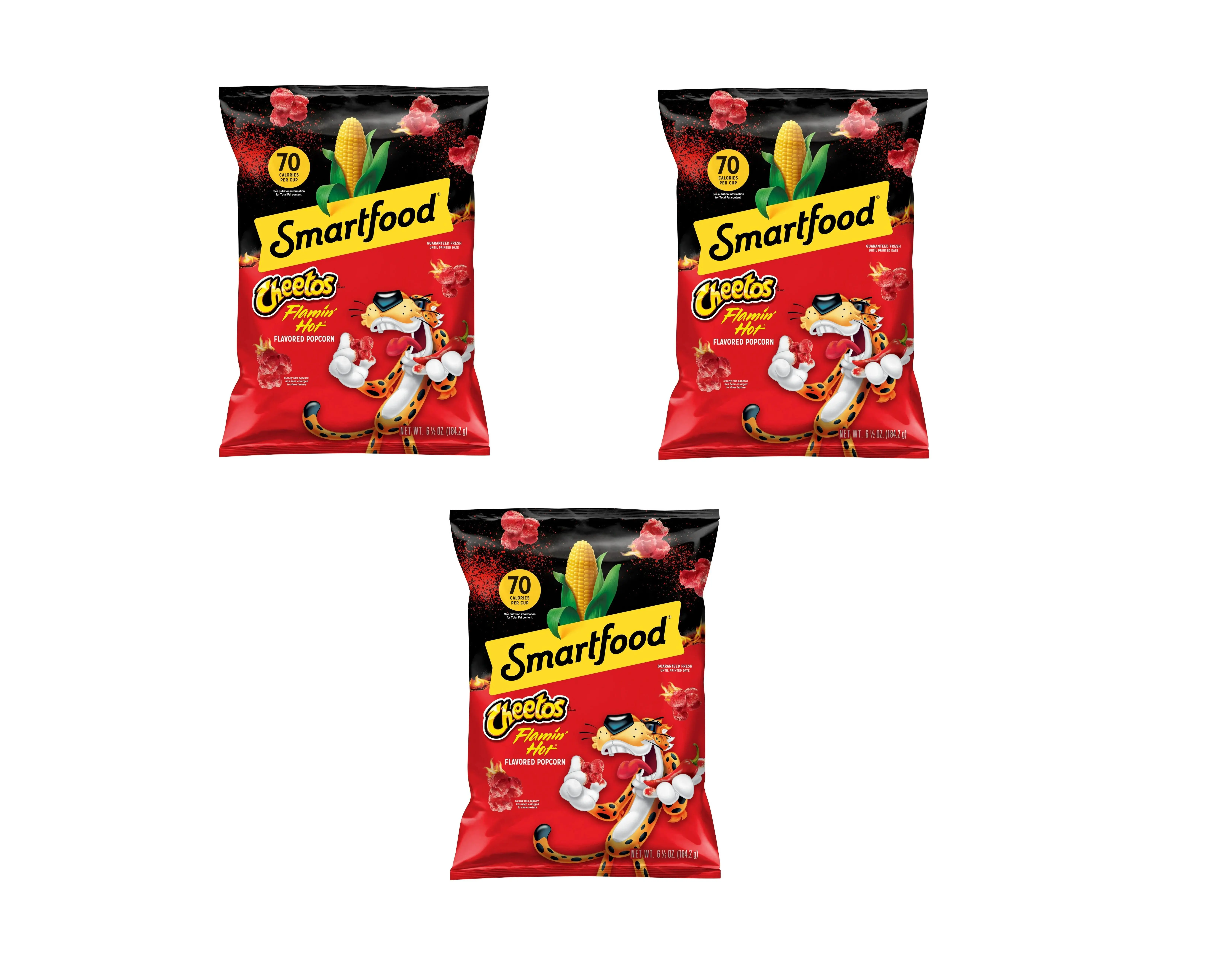 3 Pack - Smartfood Cheetos Flamin Hot Flavored Popcorn, 6.5 oz Bag