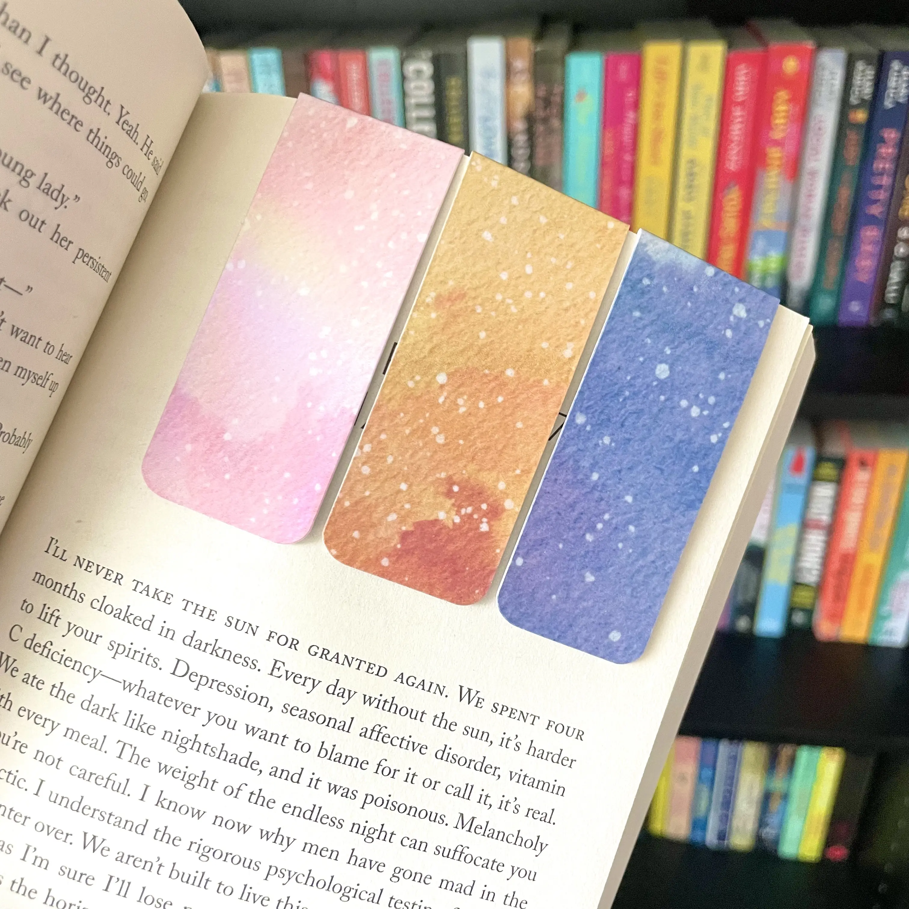 Watercolor Galaxies Magnetic Bookmarks