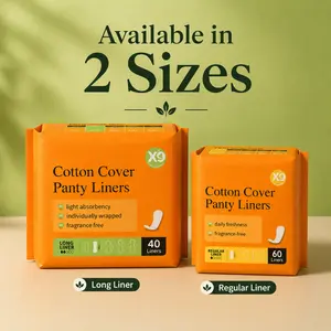X9 Panty Liners for Women, Cotton Cover Daily Liners, Ultra Thin & Breathable, Fragrance-Free, 60 Liners