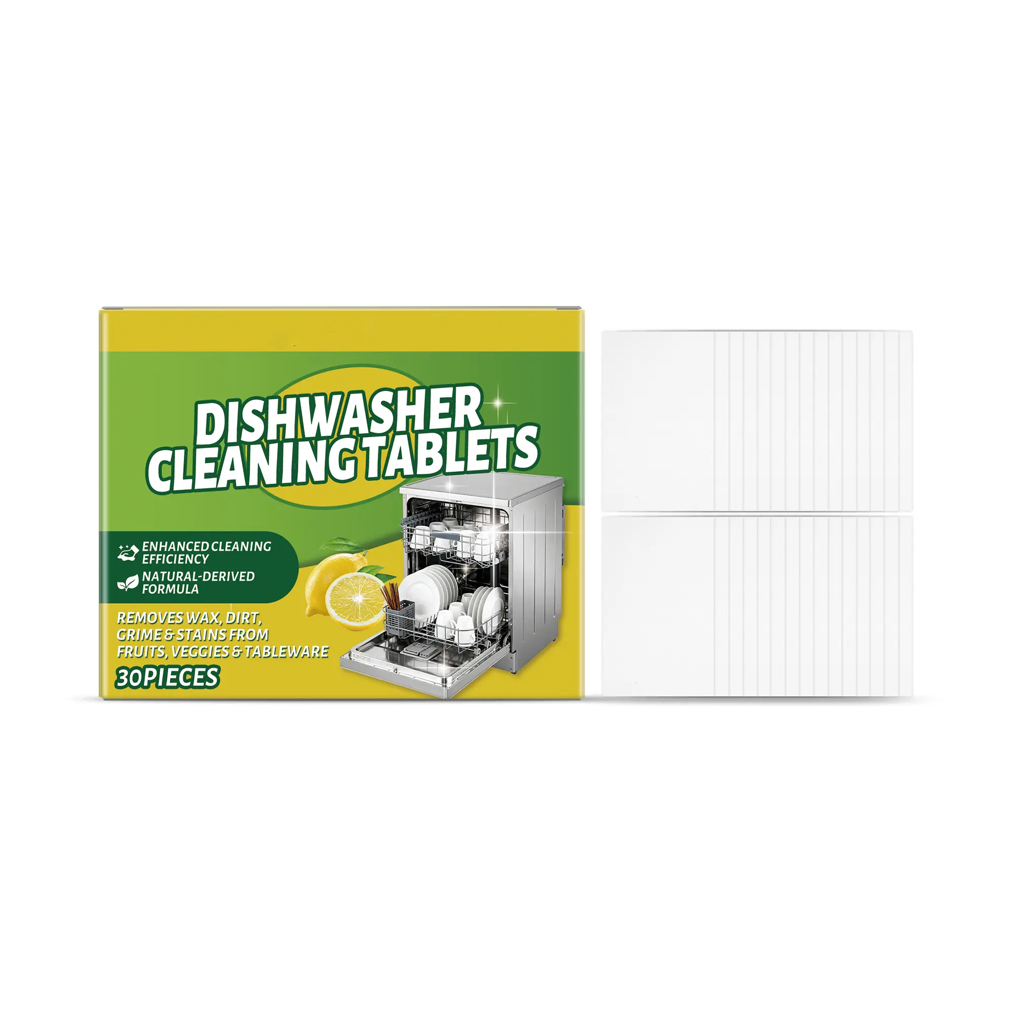 Household Dishwasher Cleaning Tablets, Heavy-Duty Grease Remover, Limescale Remover