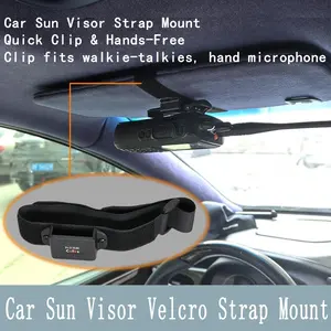 Walkie Talkie Car Sun Visor Mount, Multi-Functional Quick Release Holder with Adjustable Velcro Strap，Two Way Radio Holder，handle microphne Bracket，Car Mount Accessories, Universal Fit, Adjustable Straps