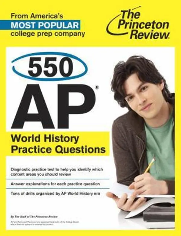 USED Book - 550 AP World History Practice Questions by The Princeton Review (Paperback) - english