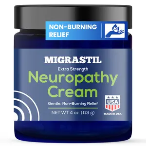 Migrastil Neuropathy Cream - Soothing Cream for Feet, Legs, Hands, Etc. Aloe Shea Butter Gentle Clove Moisturizing Body Care Daily