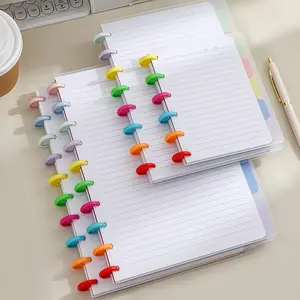 Colorful Notebook, 1 Count A5/A6/B5 Thickened Paper Horizontal Lined Page Notebook with 5 Color Index Sticker, Office Stationery & Supplies, Fill Blank Journal, Spiral Notebook Journal