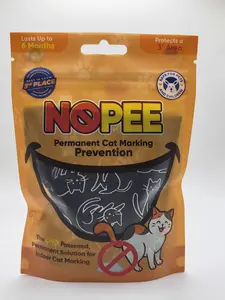 NOPEE Cat Marking Prevention.  Lasts 3 to 6 months, cloth double layer fabric bag, Black with Cats, prevents cat marking, includes 1 bag