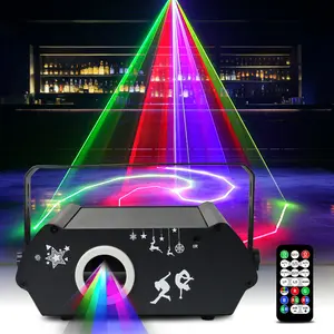 GOLDACE DJ Laser Lights Professional - 200+ 3D RGB Animation Laser Light Show, Hand Drawing, Custom Patterns, Sound Actived & DMX Sync for Party, Stage, Club