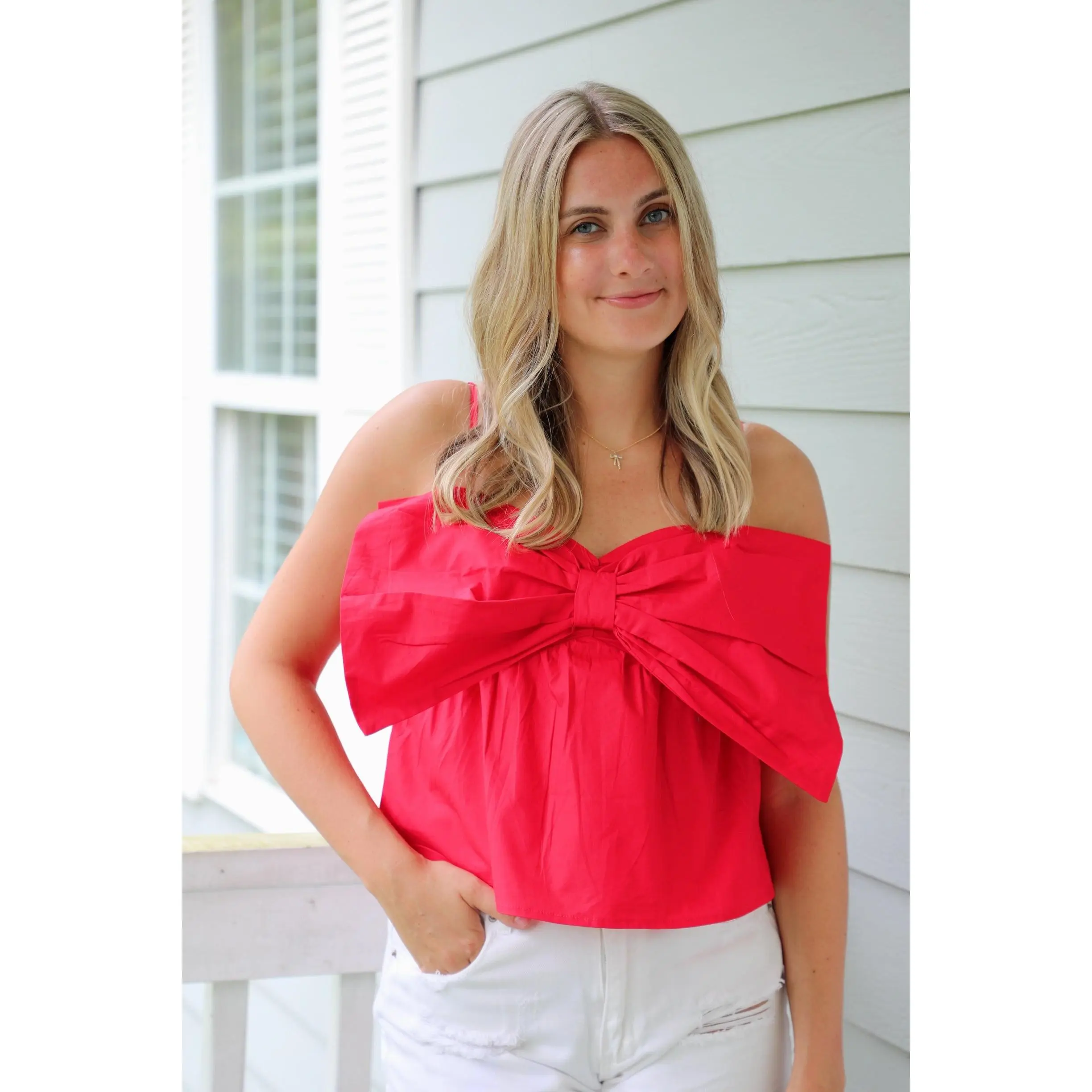 Red Bow Tank Top