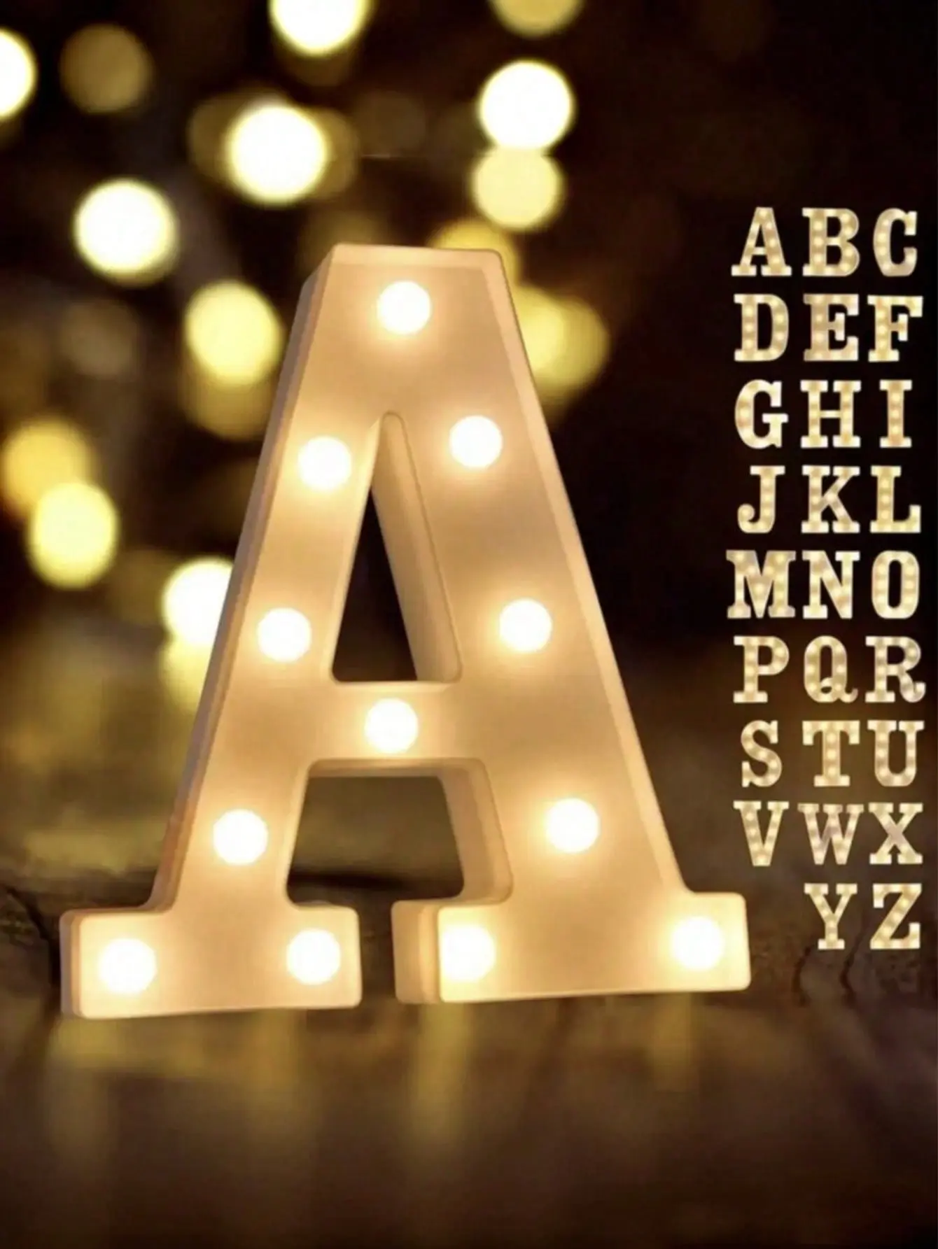 Plastic LED Marquee Single Letter Lights - Wall-Mountable Wall Hanging Warm White Battery-Operated Sign, Centerpiece Magic for 2026 Graduations, Prom Party Accent Home & Festive Decor Supplies, Warm White Glow, Easy Install